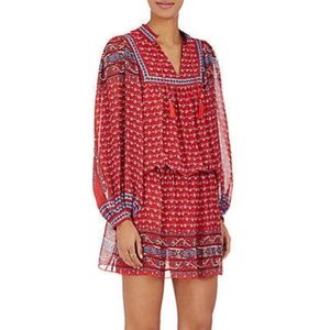 Reema Silk Dress in Scarlet Red